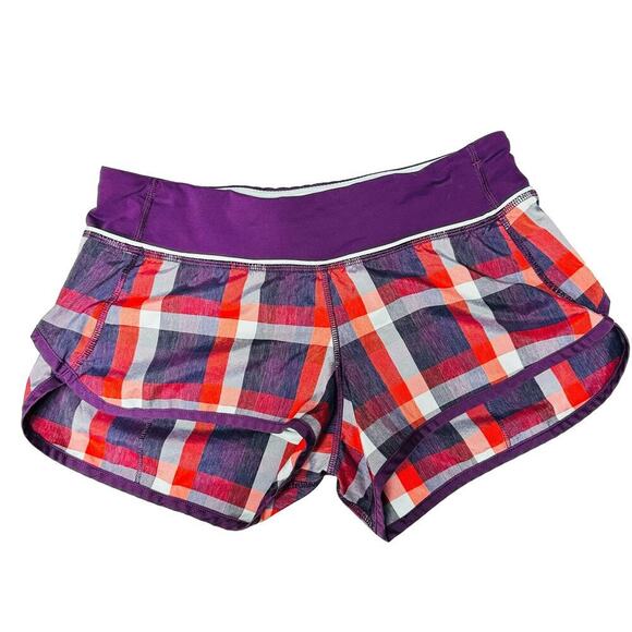 Lululemon Run Speed Short Check Multi Color Size 4 - Picture 3 of 11